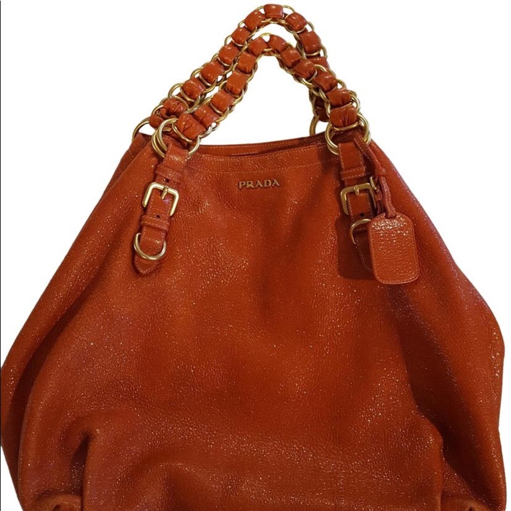 Prada Lux Chain Handbag Orange